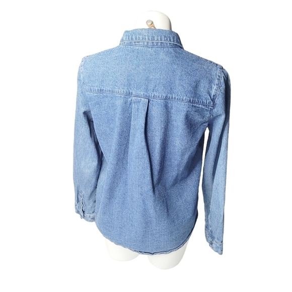 F21 Denim Button Up Shirt Medium - Picture 7 of 7